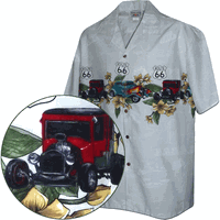Historic Route 66 with Classic Cars Shirts Silver