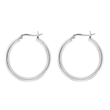 Hoop Sterling Silver Earrings Elegant High Polished Hoop Sterling Silver Earrings Elegant High Polished