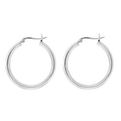 Hoop Sterling Silver Earrings Elegant High Polished