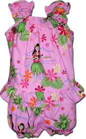 Hula Girls Infant Hawaiian Cabana Set Pink