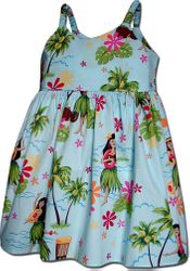 Hula Girls Toddler's Blue Hawaiian Dresses Hula Girls Toddler's Blue Hawaiian Dresses