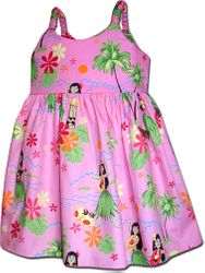Hula Girls Toddler's Pink Hawaiian Dresses Hula Girls Toddler's Pink Hawaiian Dresses