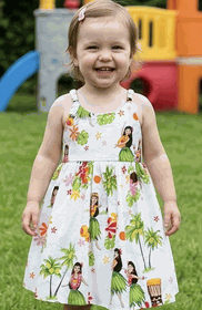 Hula Girls Toddler's White Hawaiian Dresses Hula Girls Toddler's White Hawaiian Dresses
