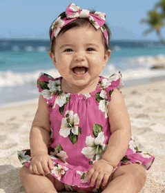 Infant Hawaiian Dress Island Escape Pink