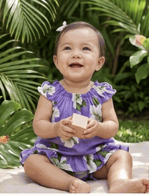 Infant Hawaiian Dress Island Escape Purple
