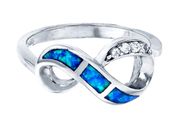 Infinity Opal CZ Ring 12x17mm Sterling Silver Size 5 to 9 Hawaii