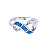 Infinity Opal CZ Ring 12x17mm Sterling Silver Size 5 to 9 Hawaii Infinity Opal CZ Ring 12x17mm Sterling Silver Size 5 to 9 Hawaii