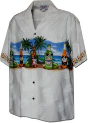 Island Beer Men's Whte Hawaiian Shirt