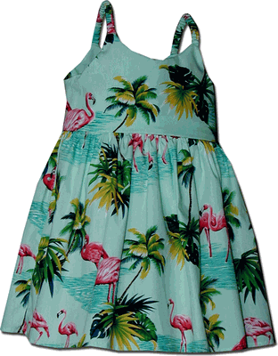Island Flamingo Sage Hawaii Cute Dress
