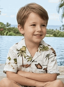 Island Maps White Toddler Boy Hawaiian Outfits 