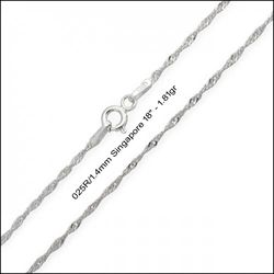 Italy 925 Sterling Silver SINGAPORE Chain Necklace