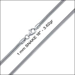 Italy 925 Sterling Silver SNAKE Chain Necklace