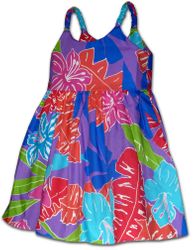 Tropical World Girls Hawaiian Dress Purple