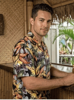 Kahala Garden Men's Hawaiian Shirt 3968Black