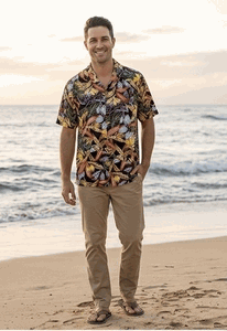 Kahala Garden Men's Hawaiian Shirt 3968Black