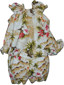 Kids Hawaiian Clothing Maize Waikiki Beach girls 2pc Set