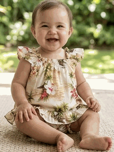 Kids Hawaiian Clothing Maize Waikiki Beach girls 2pc Set