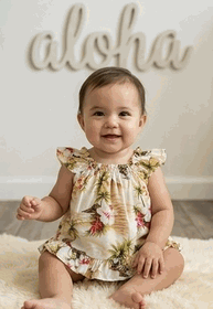 Kids Hawaiian Clothing Maize Waikiki Beach girls 2pc Set