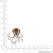 Koa Wood Sterling Silver Octopus Curls Sea Pendant Hawaii