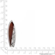 Koa Wood Sterling Silver Pendant Surfboard Tribal Half Hawaii