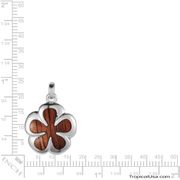 Koa Wood Sterling Silver Plumeria Groovy Flower Pendant Hawaii