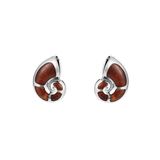 Koa Wood Sterling Silver Seashell Nautilus Earrings Koa Wood Sterling Silver Seashell Nautilus Earrings