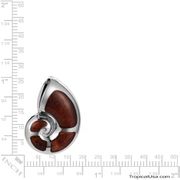 Koa Wood Sterling Silver Seashell Nautilus Pendant Hawaii