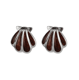 Koa Wood Sterling Silver Sunrise Seashell Earrings Koa Wood Sterling Silver Sunrise Seashell Earrings