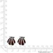Koa Wood Sterling Silver Sunrise Seashell Earrings