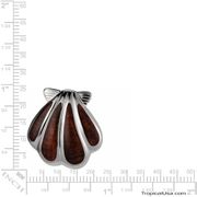 Koa Wood Sterling Silver Sunrise Seashell Pendant Hawaii