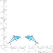 Larimar Blue Sterling Silver Dolphin Ocean Earrings