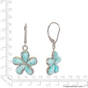 Larimar Blue Sterling Silver Flower Puff Petals Earrings Hawaii