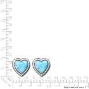 Larimar Blue Sterling Silver Heart Ocean Soul Earrings Hawaii
