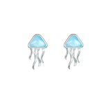 Larimar Blue Sterling Silver Jellyfish Earrings Larimar Blue Sterling Silver Jellyfish Earrings