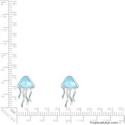 Larimar Blue Sterling Silver Jellyfish Earrings