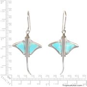 Larimar Blue Sterling Silver Stingray Earrings