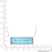 Larimar Sterling Silver Necklace 16 to 18 inch Geometry Classy Adjustable Chain