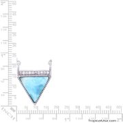 Larimar Sterling Silver Necklace 16 to 18 inch Triangle Classy Adjustable Chain