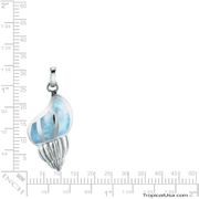 Larimar Sterling Silver Seashell Babylon Hermit Crab Pendant Hawaii