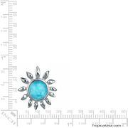 Larimar Sterling Silver Sunflower Tropical Paradise Pendant Hawaii