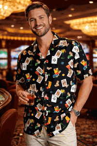 Las Vegas Lucky Shirt for Men's 3898Black