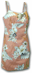 Luau Adjustable Spaghetti Hawaii Dress Peach Luau Adjustable Spaghetti Hawaii Dress Peach