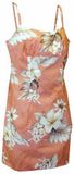 Luau Adjustable Spaghetti Hawaii Dress Peach (S-XL)