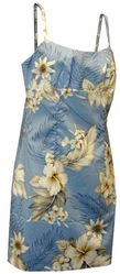 Luau Adjustable Spaghetti Hawaiian Dress Blue (S-XL)