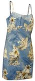 Luau Adjustable Spaghetti Hawaiian Dress Blue (S-XL)
