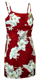 Luau Adjustable Spaghetti Hawaiian Dress Red