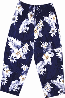 Luau Ladies Navy Capris Pants
