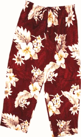 Luau Ladies Red Capris Pants Luau Ladies Red Capris Pants