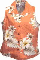 Luau Ladies Sleeveless Shirt Peach