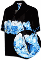 Marlin Fishing Men's Tropical Shirt Black